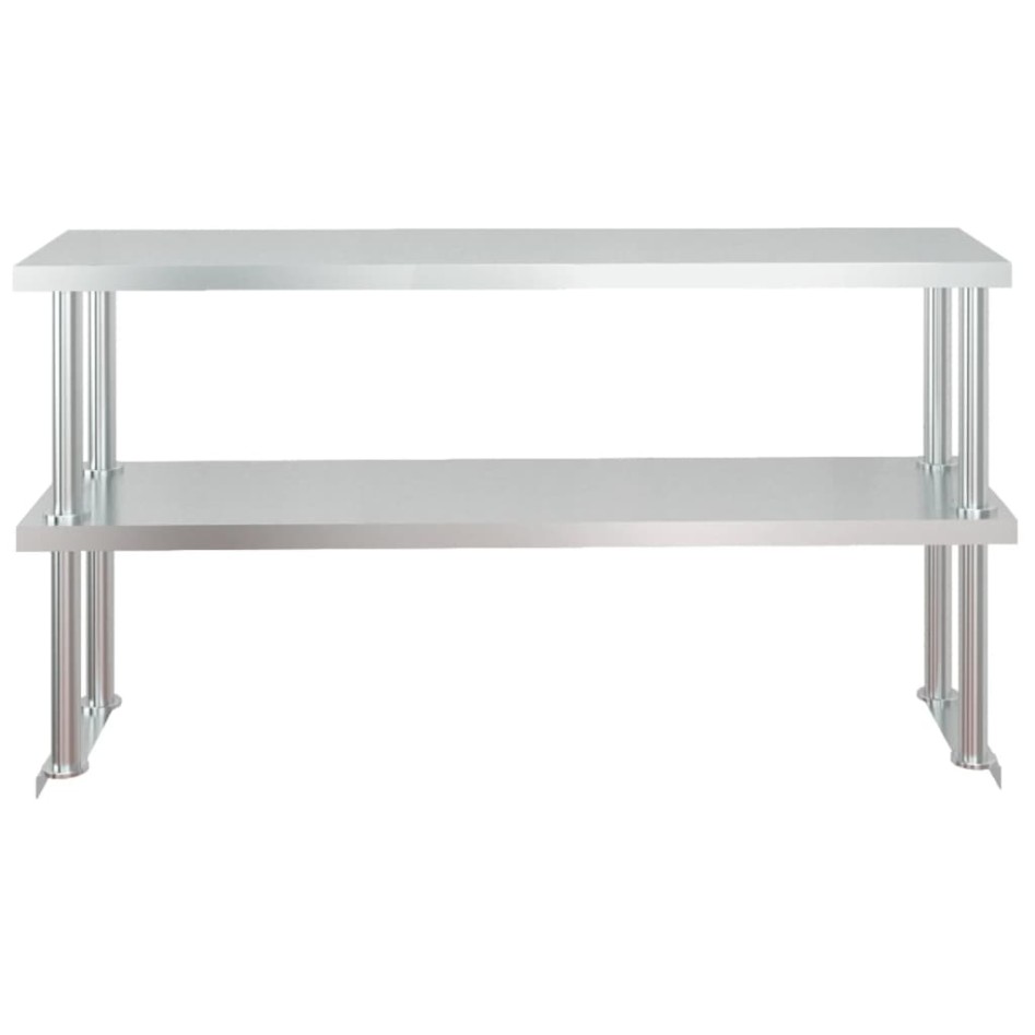 Mesa de trabajo para cocina con estante acero inox