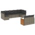 Set de muebles de jardín 9 pzas y cojines ratán sintético