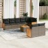 Set de muebles de jardín 9 pzas y cojines ratán sintético
