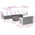 Set de muebles de jardín 9 pzas y cojines ratán sintético