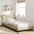 Estructura de cama sin colchón tela crema 80x200
