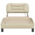 Estructura de cama sin colchón tela crema 80x200