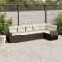 Set sofás de jardín 6 piezas y cojines ratán sintético