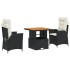 Set comedor de jardín 3 pzas con cojines ratán sintético