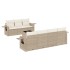 Juego de sofás de jardín con cojines beige 8 pzas ratán