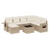 Juego de sofás de jardín con cojines beige 8 pzas ratán