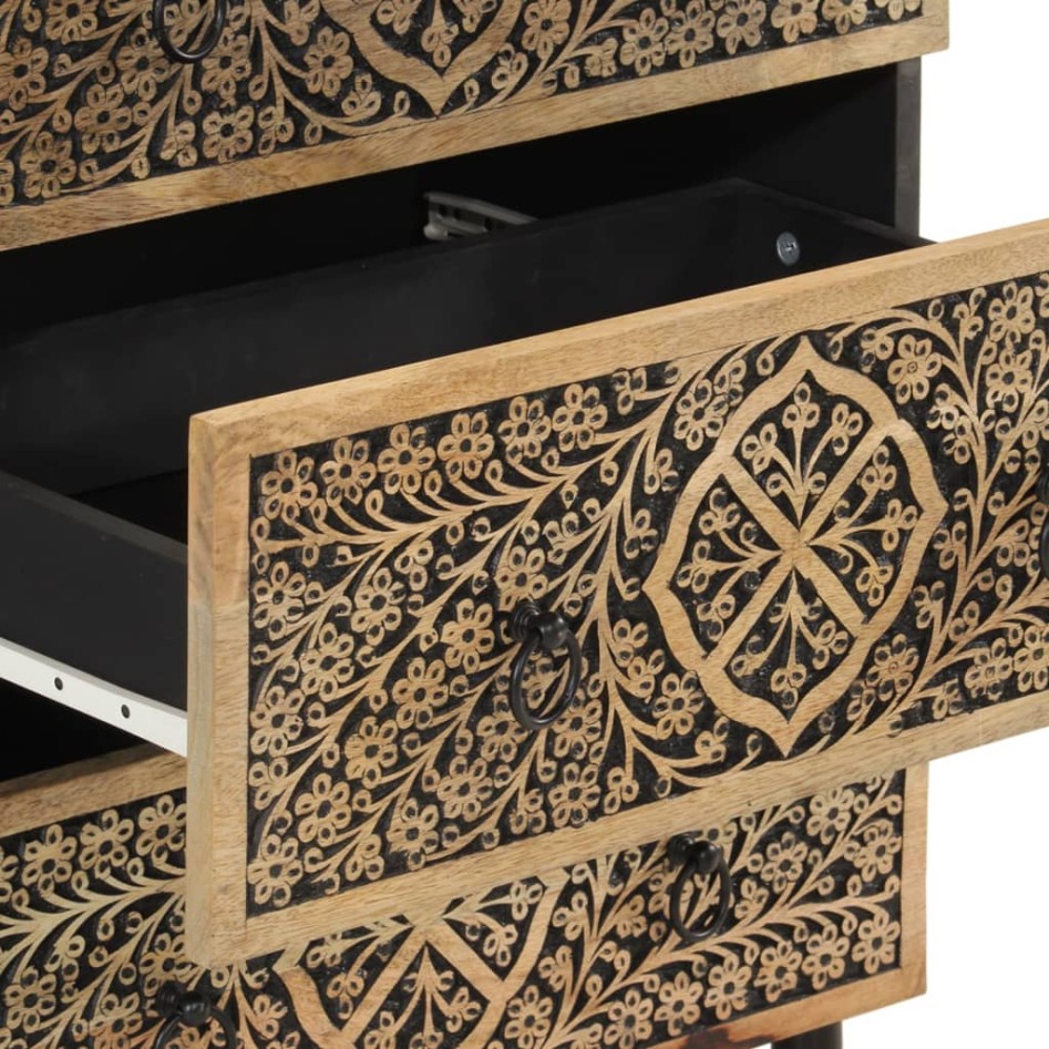 Aparador 3 piezas madera maciza de mango 60x33x75