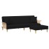 Sofá cama de 2 plazas con almohadas y taburete terciopelo