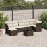 Set sofás de jardín 8 piezas y cojines ratán sintético