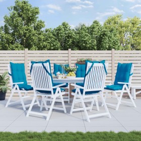 Cojines de silla con respaldo alto 6 uds tela Oxford azul