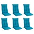 Cojines de silla con respaldo alto 6 uds tela Oxford azul