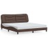 Estructura de cama sin colchón cuero sintético marrón