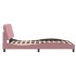 Estructura de cama con luces LED terciopelo rosa 120x200