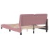 Estructura de cama con luces LED terciopelo rosa 120x200