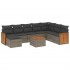 Set de muebles de jardín 9 pzas y cojines ratán sintético