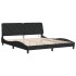 Estructura de cama con luces LED terciopelo negro 180x200