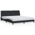 Estructura de cama con luces LED terciopelo negro 180x200