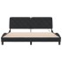 Estructura de cama con luces LED terciopelo negro 180x200