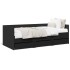Sofá cama con cajones sin colchón negro 90x200