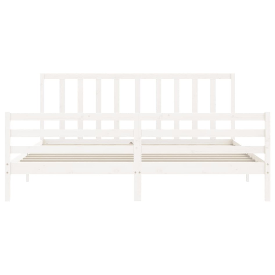 Estructura cama de matrimonio con cabecero madera maciza