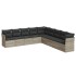 Set muebles jardín 9 pzas y cojines ratán sintético gris