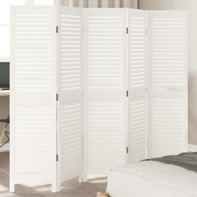 Biombo separador de 5 paneles madera maciza Paulownia