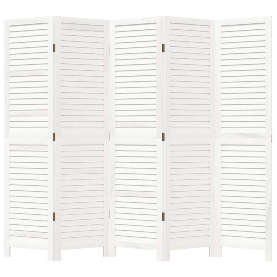 Biombo separador de 5 paneles madera maciza Paulownia