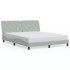 Estructura de cama sin colchón terciopelo gris claro 160x200