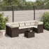Set sofás de jardín 8 piezas y cojines ratán sintético