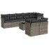 Set de muebles de jardín 9 pzas y cojines ratán sintético