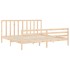 Estructura de cama con cabecero madera maciza 200x200