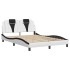 Estructura cama cabecero cuero sintético blanco negro