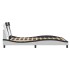 Estructura cama cabecero cuero sintético blanco negro