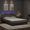Estructura de cama con LED cuero sintético capuchino 140x200 cm