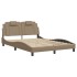 Estructura de cama con LED cuero sintético capuchino 140x200