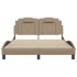 Estructura de cama con LED cuero sintético capuchino 140x200