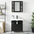 Juego de muebles de baño 2 pzas madera contrachapada