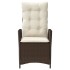Sillón reclinable de jardín con cojines ratán sintético