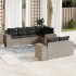 Set de sofás de jardín 7 pzas con cojines ratán PE gris