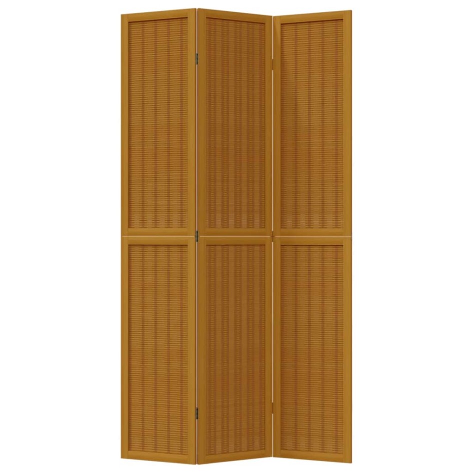 Biombo separador de 3 paneles madera maciza paulownia