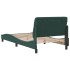 Estructura cama sin colchón terciopelo verde oscuro 100x200
