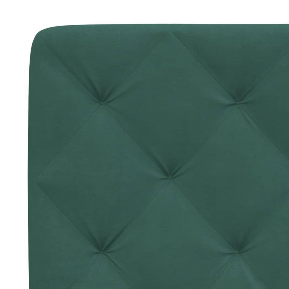 Estructura cama sin colchón terciopelo verde oscuro 100x200