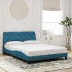 Estructura de cama con cabecero terciopelo azul 120x200 cm