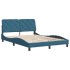 Estructura de cama con cabecero terciopelo azul 120x200