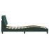 Estructura cama con luces LED terciopelo verde oscuro 90x200
