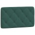Estructura cama con luces LED terciopelo verde oscuro 90x200