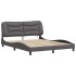Estructura de cama con luces LED cuero PE gris 160x200