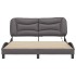 Estructura de cama con luces LED cuero PE gris 160x200