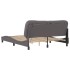 Estructura de cama con luces LED cuero PE gris 160x200