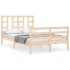 Estructura de cama con cabecero madera maciza 120x200